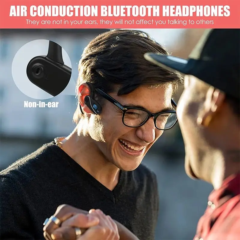 Bluetooth5.3 Headset B8 Neckband Headphones Air Conduction TWS Sports Earphones True Wireless Earbuds With Mic For Phone