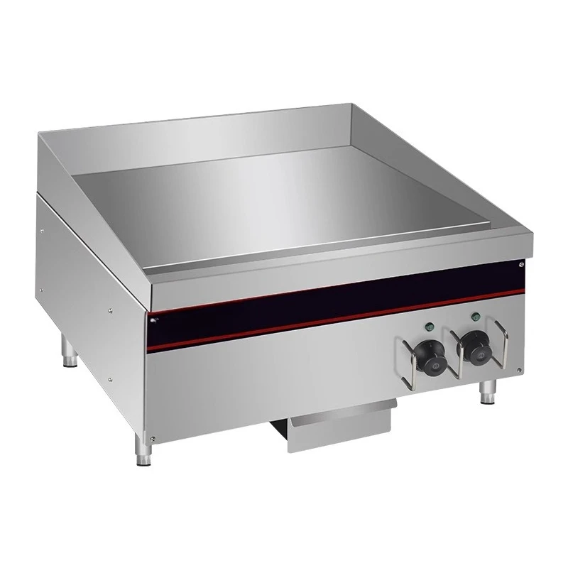 Stainless steel double temperature control desktop electric flat grill stall commercial teppanyaki
