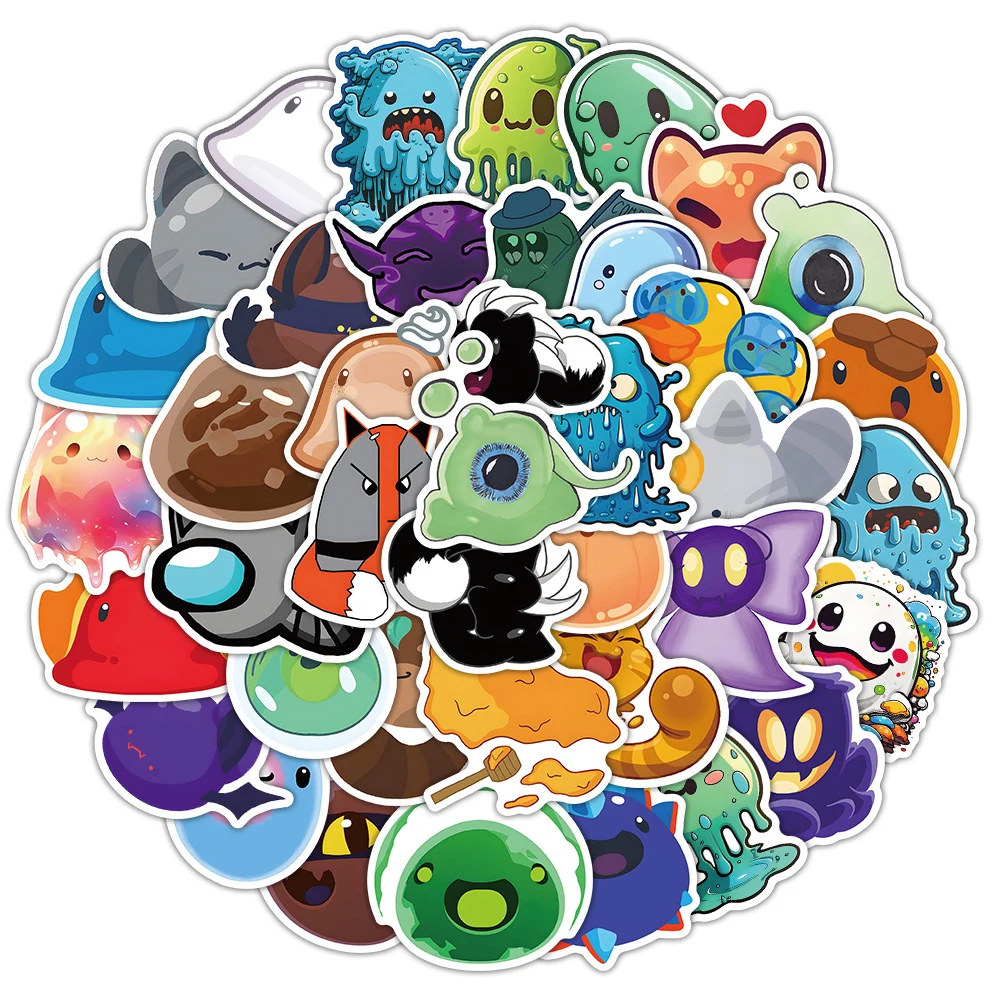 Autocollants de jeu Slime Rancher pour enfants, autocollant graffiti de dessin animé mignon, autocollant drôle Kawaii, ordinateur portable et téléphone, jouet de papeterie, 10 pièces, 30 pièces, 50 pièces