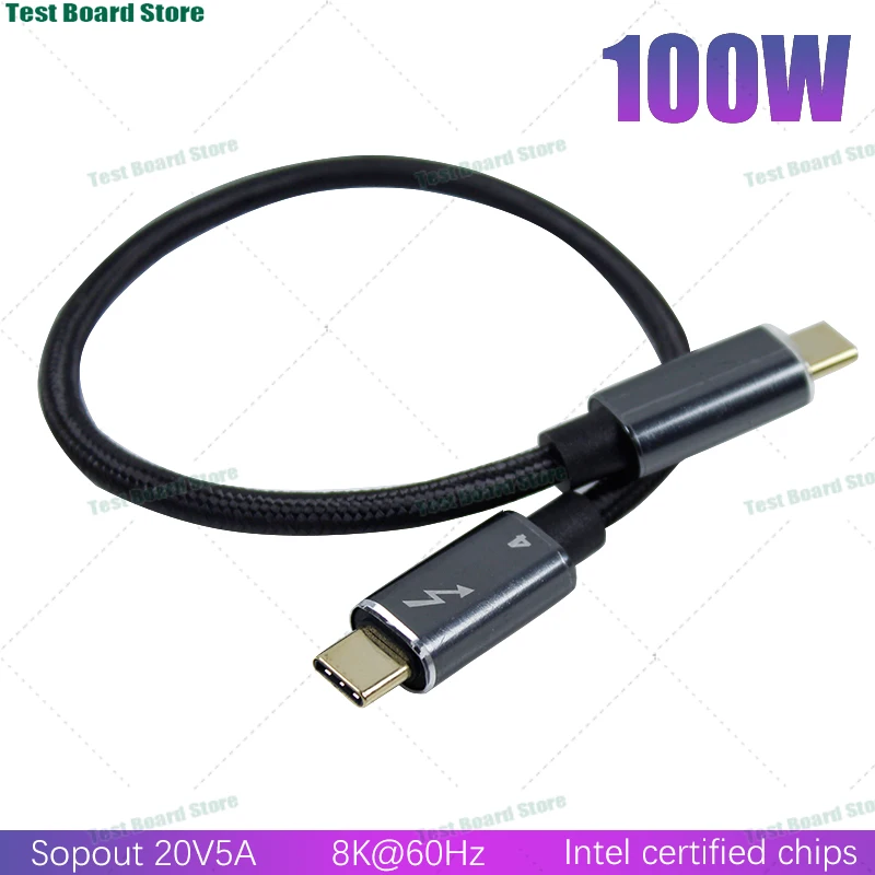 

1Pce Dual Type-C Thunderbolt 4 Fast Charging Data Cable PD100W 40Gbps Data Transmission Cable for Tablet Laptop Macbook