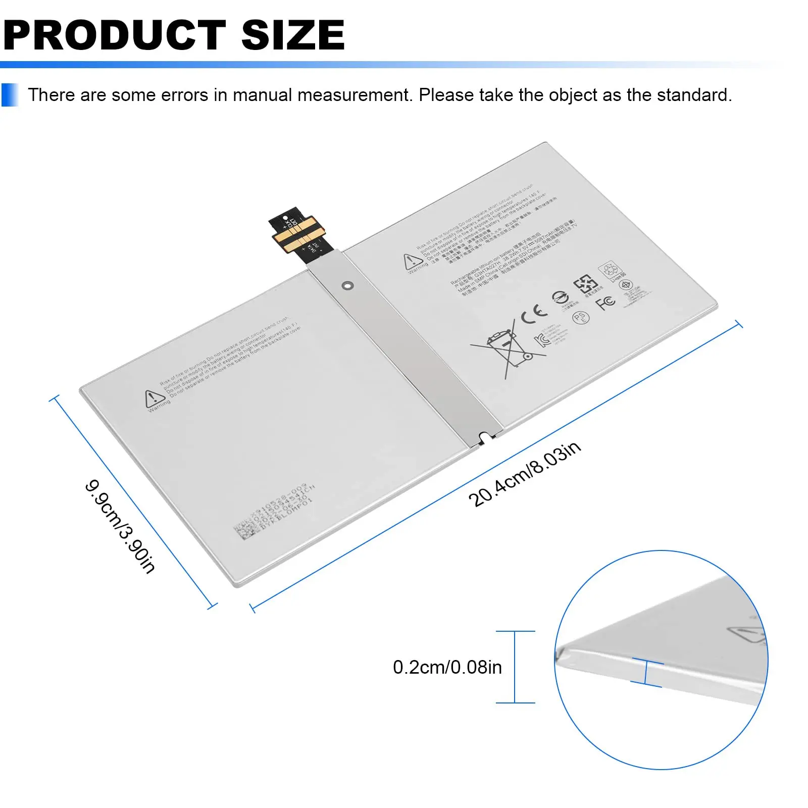 Imagem -03 - Substituição da Bateria do Portátil para o Microsoft Surface Pro Dynr01 G3hta027h 1724 12.3 Polegada Tablet Dynro1 G3hta026h G3hta027h