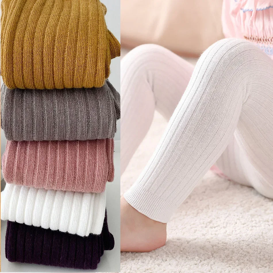 0-5 Jahre Mädchen Strumpfhosen Baby Footless Leggings Säugling Herbst Hosen Kleinkind Gestrickte Gerippte Strumpfhosen Solide Stretch Böden
