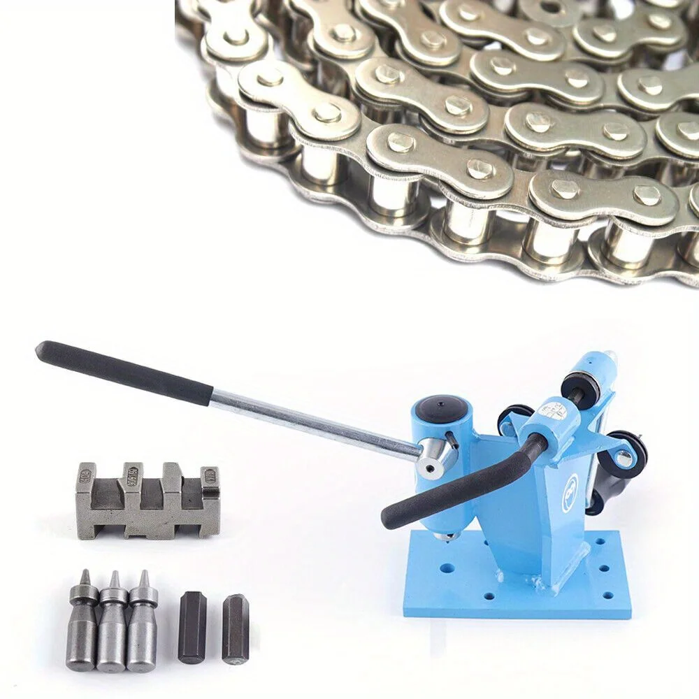 

2-in-1 Chain Breaker and Joiner with 3 Ergonomic Handles and Replaceable Pins, 9.84x5.9x6.29 Inch 45# Steel, Tabletop for Motorcycle Bicycle Chains