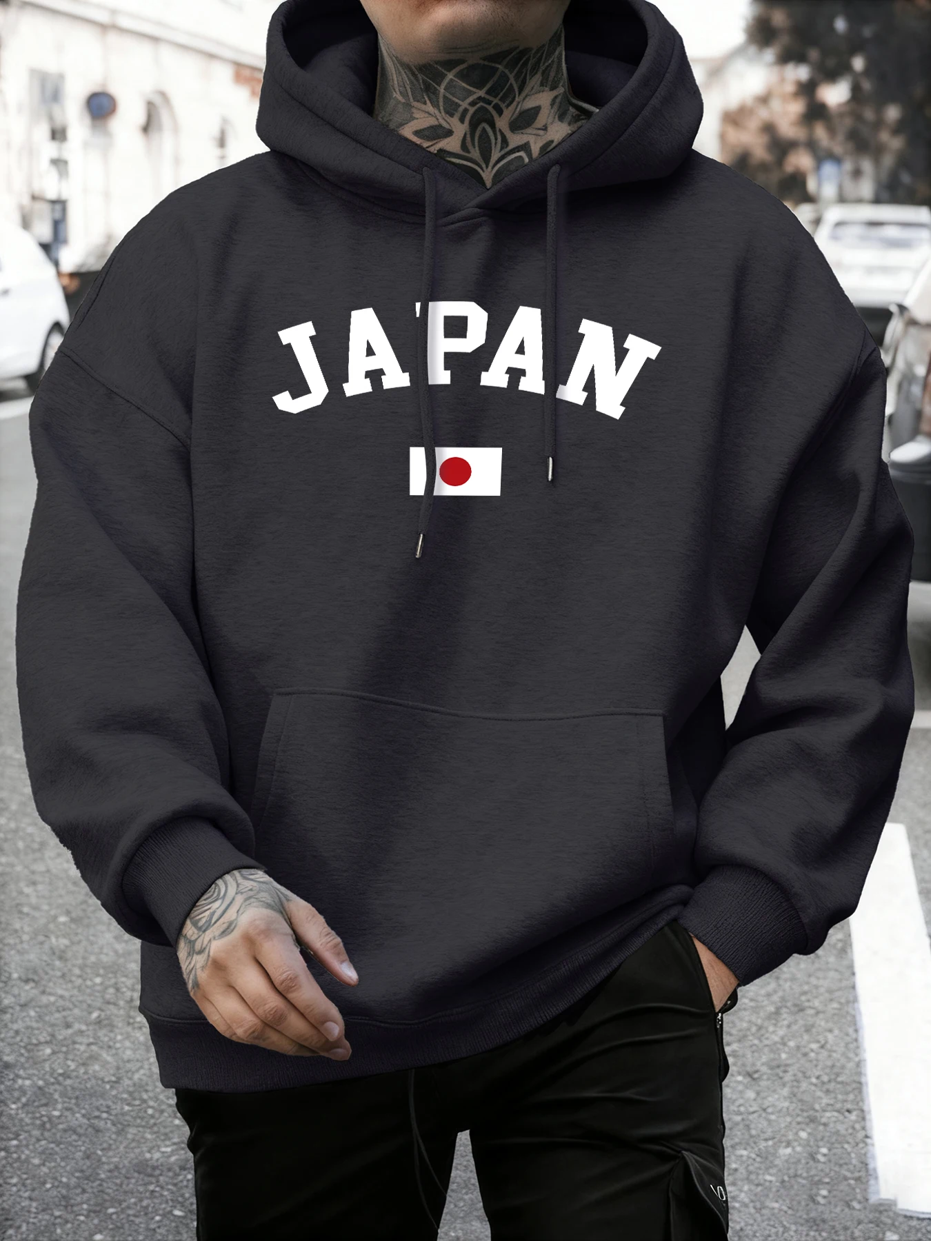 

Японский текст с принтом флага, спортивные осенние толстовки, мужская свободная повседневная толстовка с капюшоном, базовая модная одежда, мягкий удобный спортивный костюм