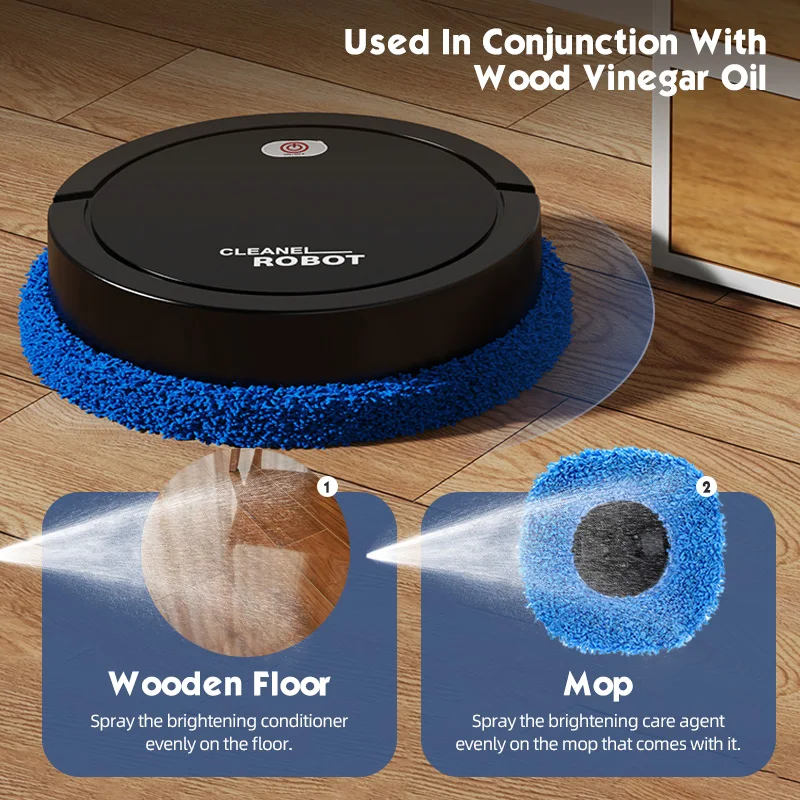 Home floor care robot, USB rechargeable, Combined with care solution, waxing/brightening/grooming