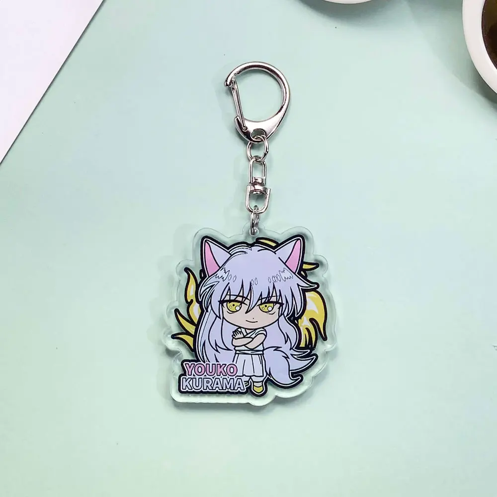 شخصيات أنيمي YuYu Hakusho العصرية سلسلة مفاتيح مصنوعة من الأكريليك اكسسوارات حقيبة السحر لطيف على ظهره قلادة حلقة رئيسية هدايا للأصدقاء