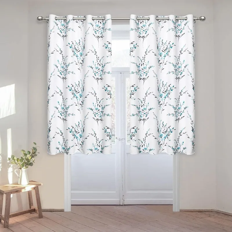 Floral Curtains 108 Inches Long for Living Room Patio Thermal Insulated Light Filtering Privacy Protection Curtains Bedroom