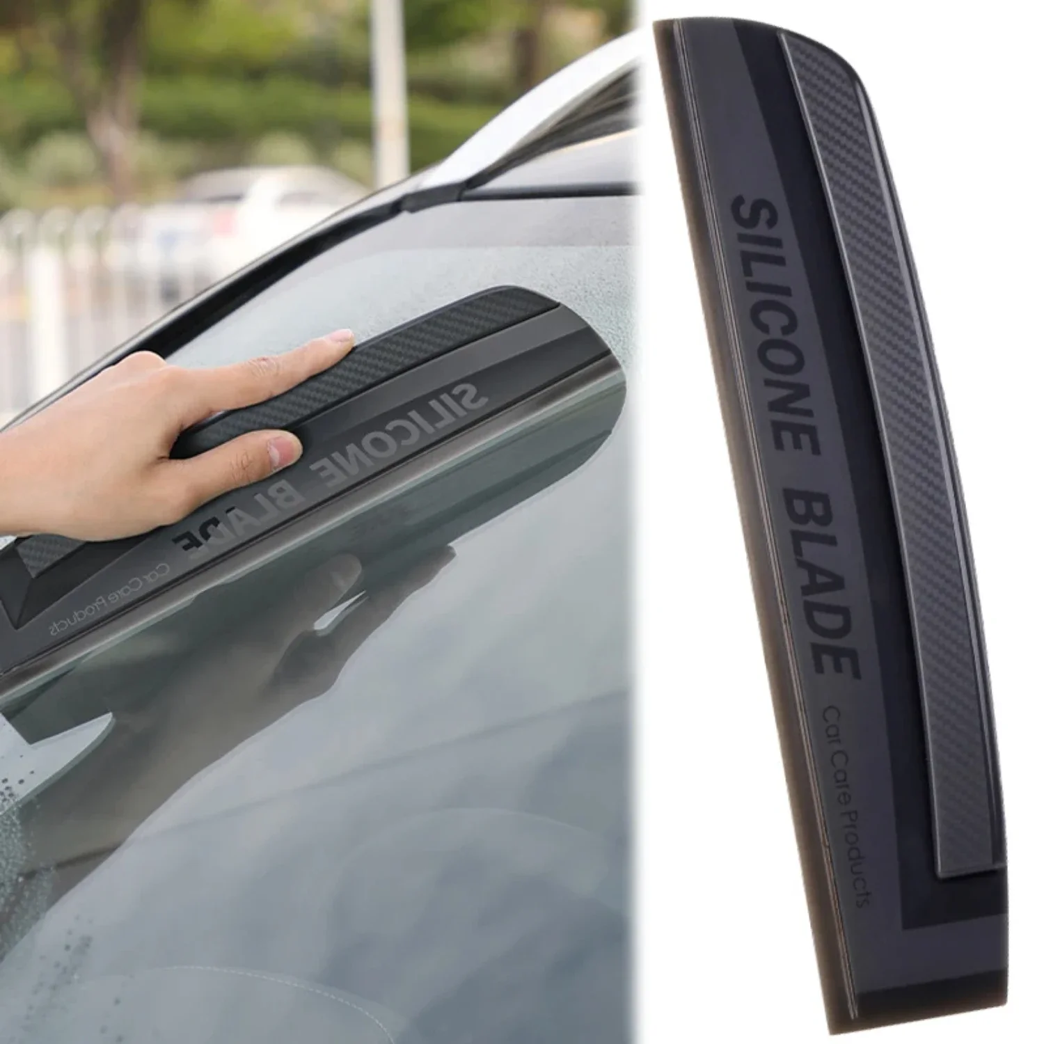 

Gentle and Soft Essential Silicone Squeegee for Non-Scratch Cleaning - Smear-Free Drying Water Wiper Blade, Film Scraper Wrap To