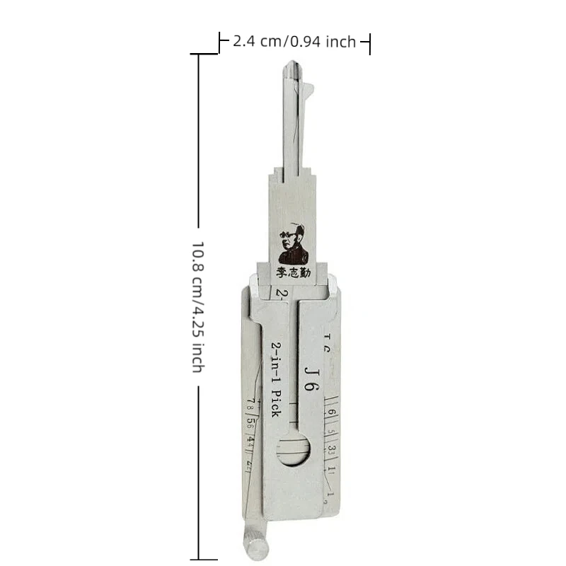 Lishi 2 in 1 Lock Pick J6 Original Ignition Car Door Opener Decoder for FAW Jiefang J6 Models Flat Milling