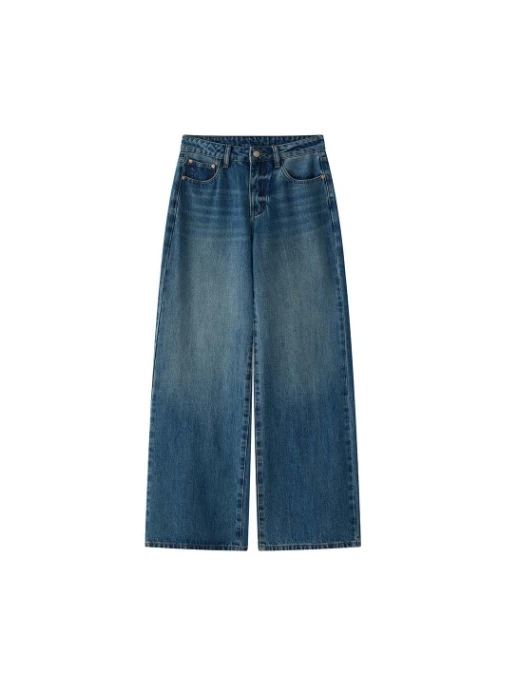 

Early autumn new American retro washed high waisted wide leg jeans look wide and drooping, slimming long pants for women