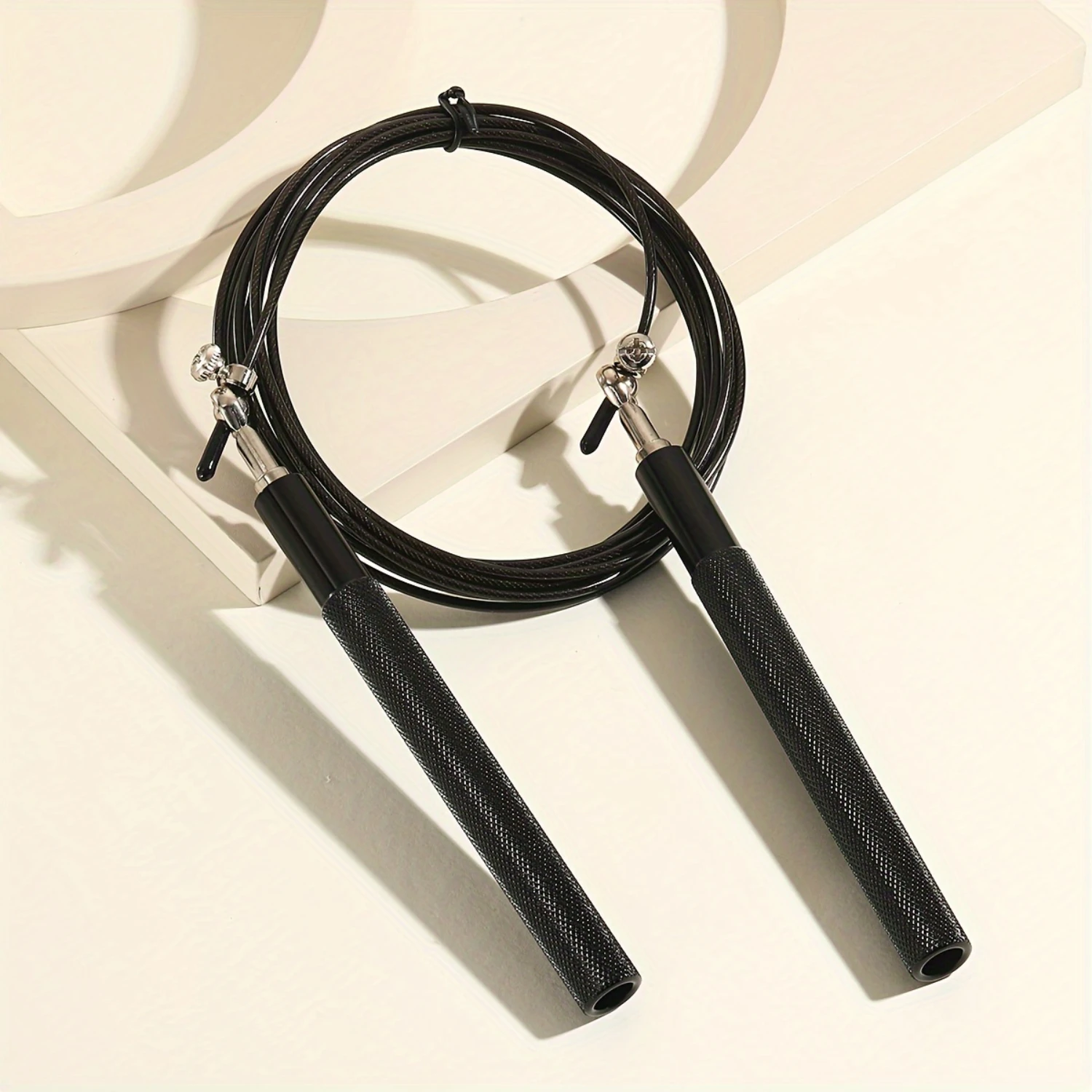 1pc Rapid Speed Jump Rope - ° Swivel Ball Bearing - Adjustable Steel Coated Skipping Rope - Aluminum Anti Skipping Handle - Sui