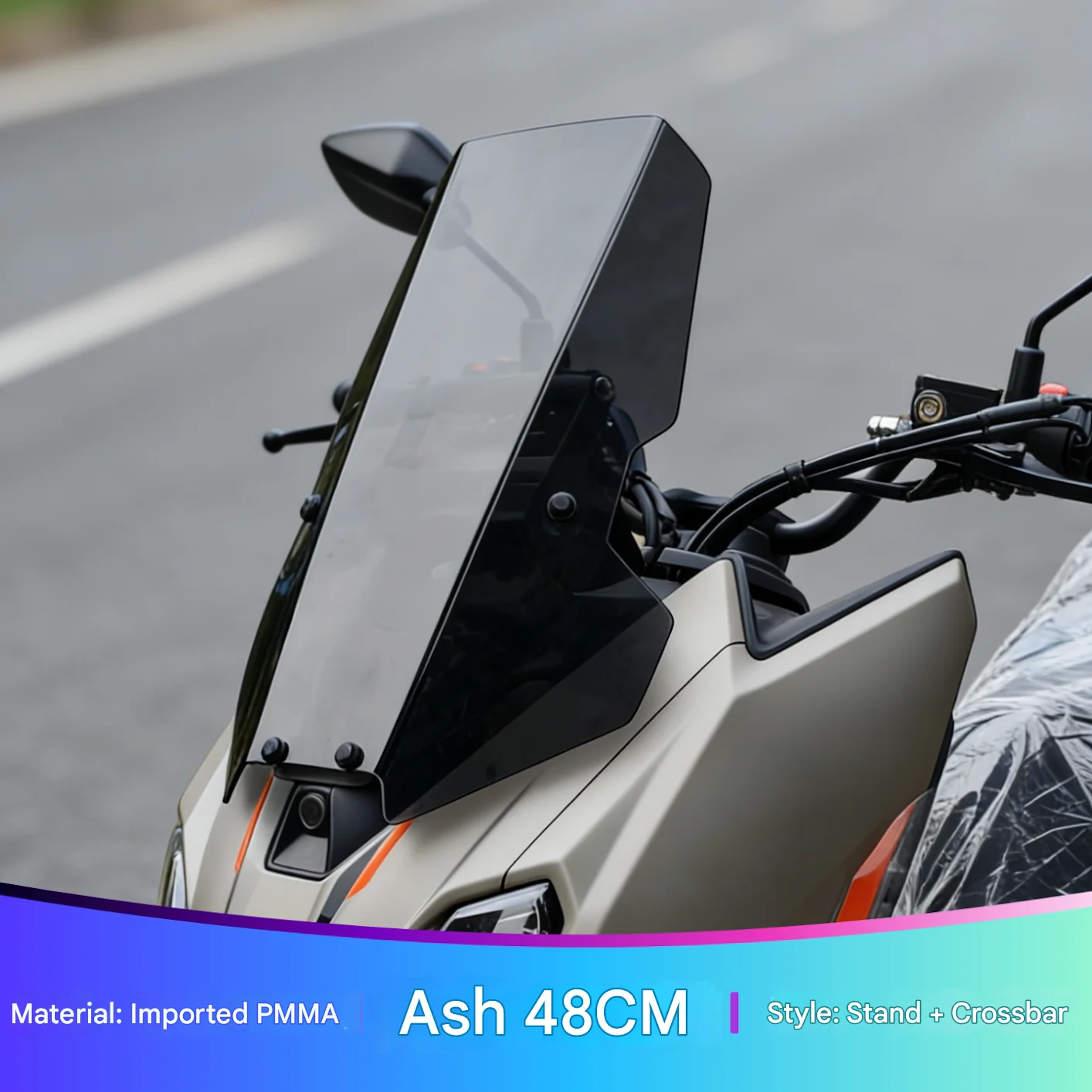 For ZONTES 150X Motorcycle Straight Windshield with Extension Crossbar, Modified Accessories