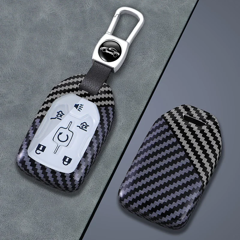 6 Buttons  ABS Carbon Fiber Car Key Case Cover Shell for Chevrolet Silverado GMC Sierra 1500 2500HD 3500HD Terrain Acadia 2020