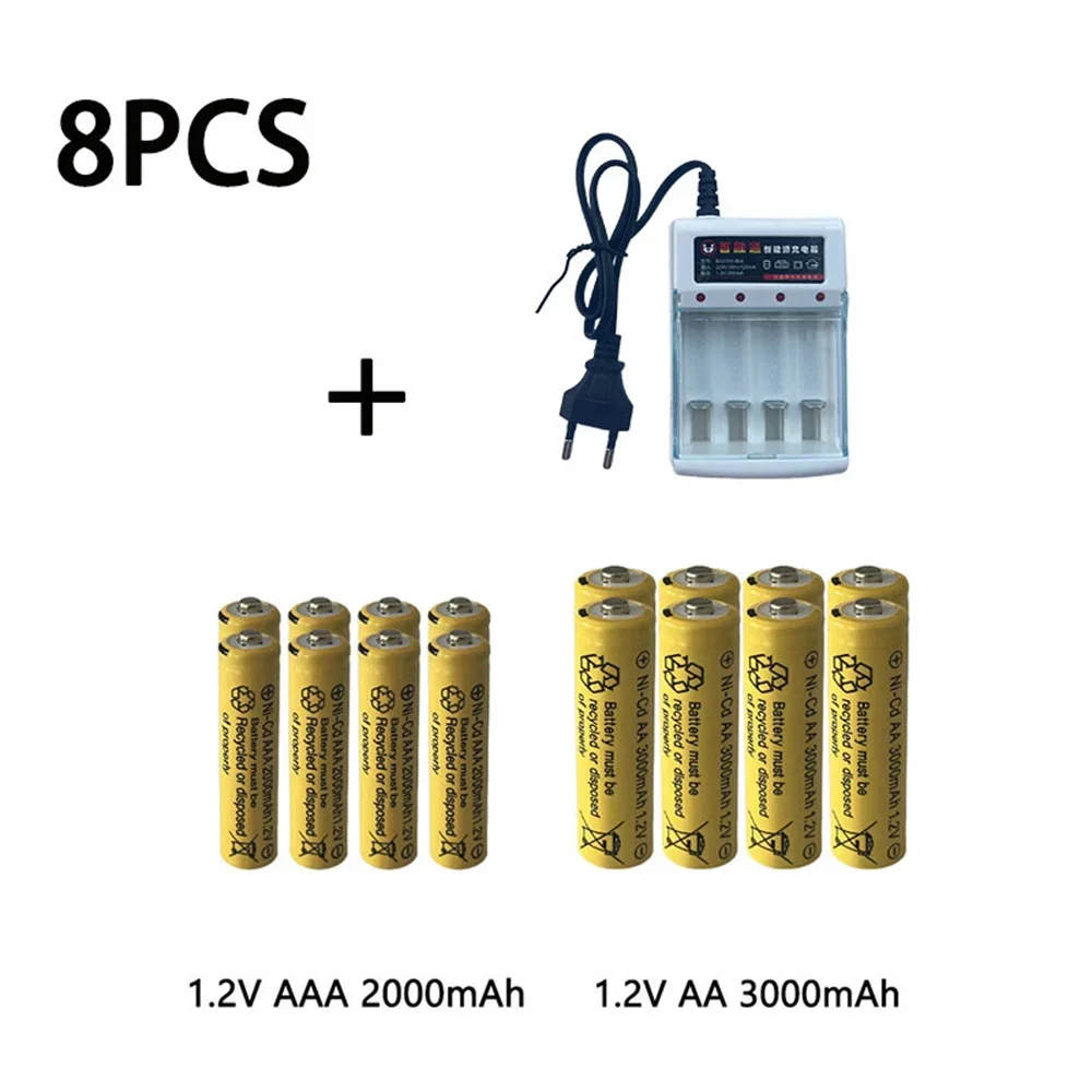 Original 1.2V AA3.0Ah+AAA2.0Ah Rechargeable battery AAA NI-CD 1.2 V battery for Clocks mice computers toys so on