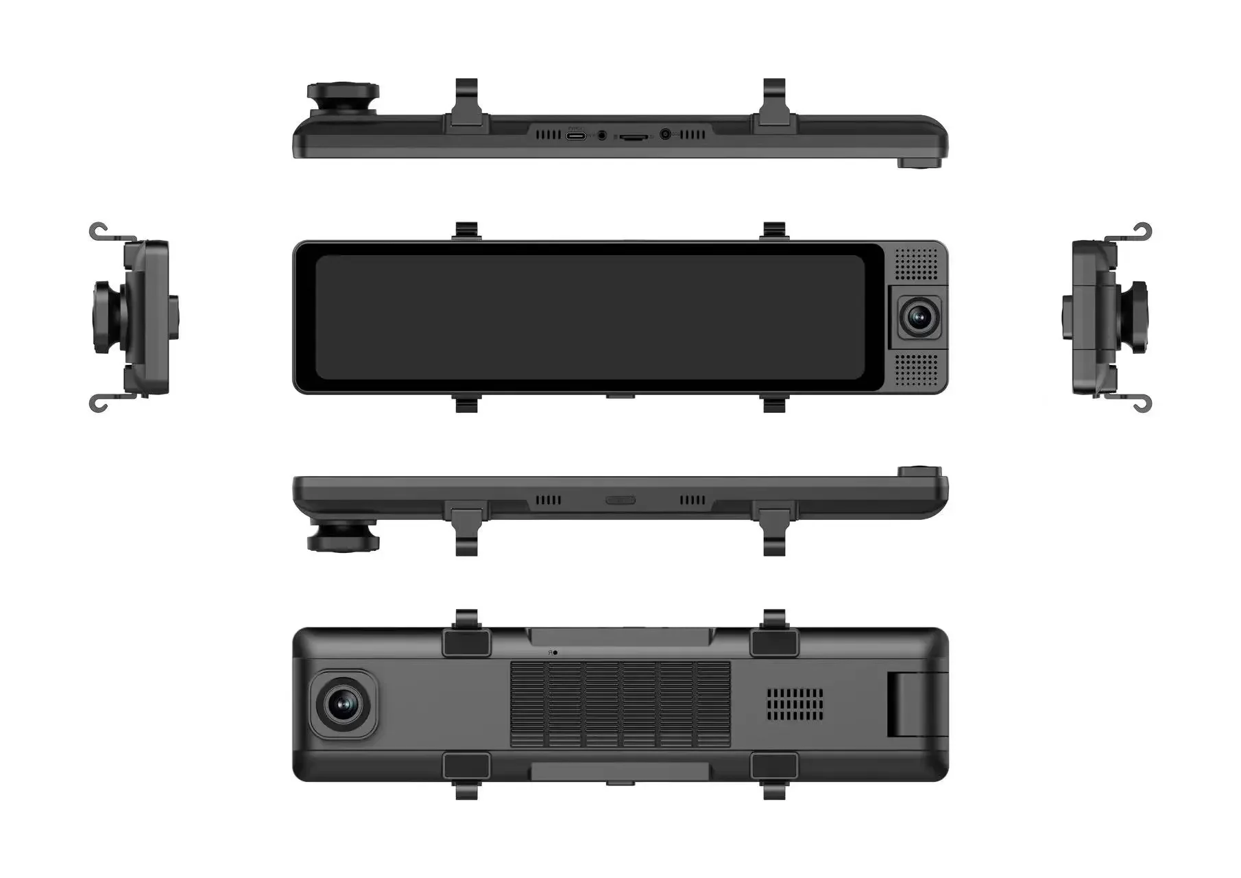 2024年 12インチ Android 13 カーDVR 8コア 4G LTE バックミラー型ドライブレコーダー 3レンズ 前後内側録画 4GB+64GB HDタッチスクリーン