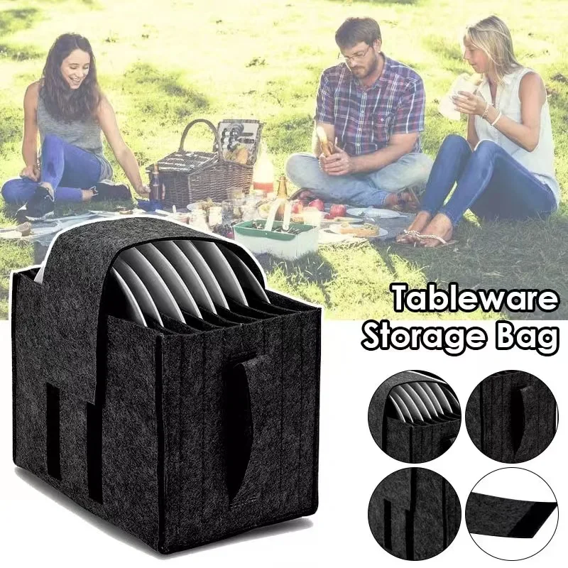 Bolsa de almacenamiento de vajilla, plato de fieltro, soporte para bolsa de almacenamiento de tazas, organización en capas para autocaravana, accesorios interiores