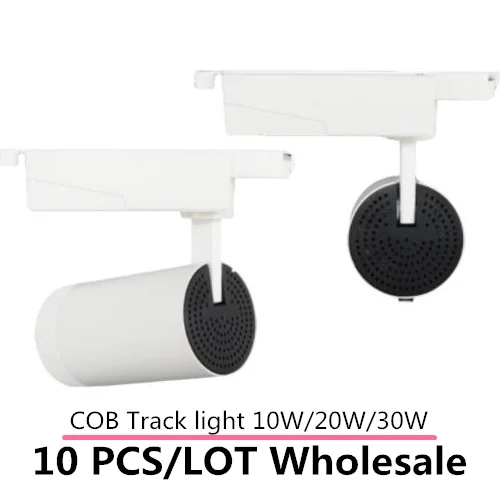 

10PCS LED Lighting COB Track Light AC220V 24degree Spotlight Adjustable Rail Track lamp for Mall Exhibition Office 10W/20W/30W