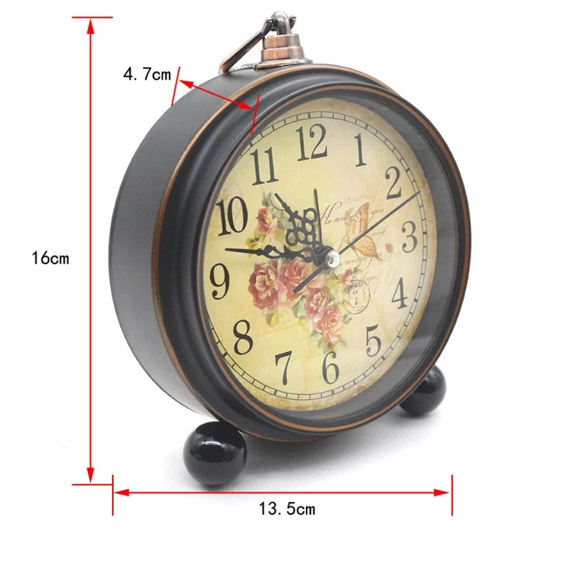 New 4 inch Retro  American Silent Clock  Creative Mute Watch Home Bedroom Office Clocks