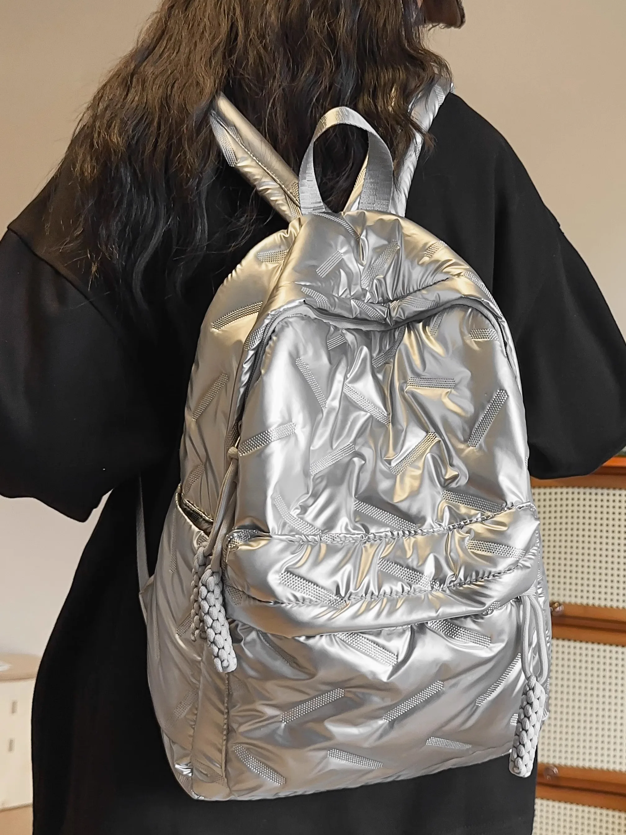 Casual Large Capaci Women's Bapa Korean Sle down Bag Travel Commuting School Bag Cuter Bag Lightweight Waterproof