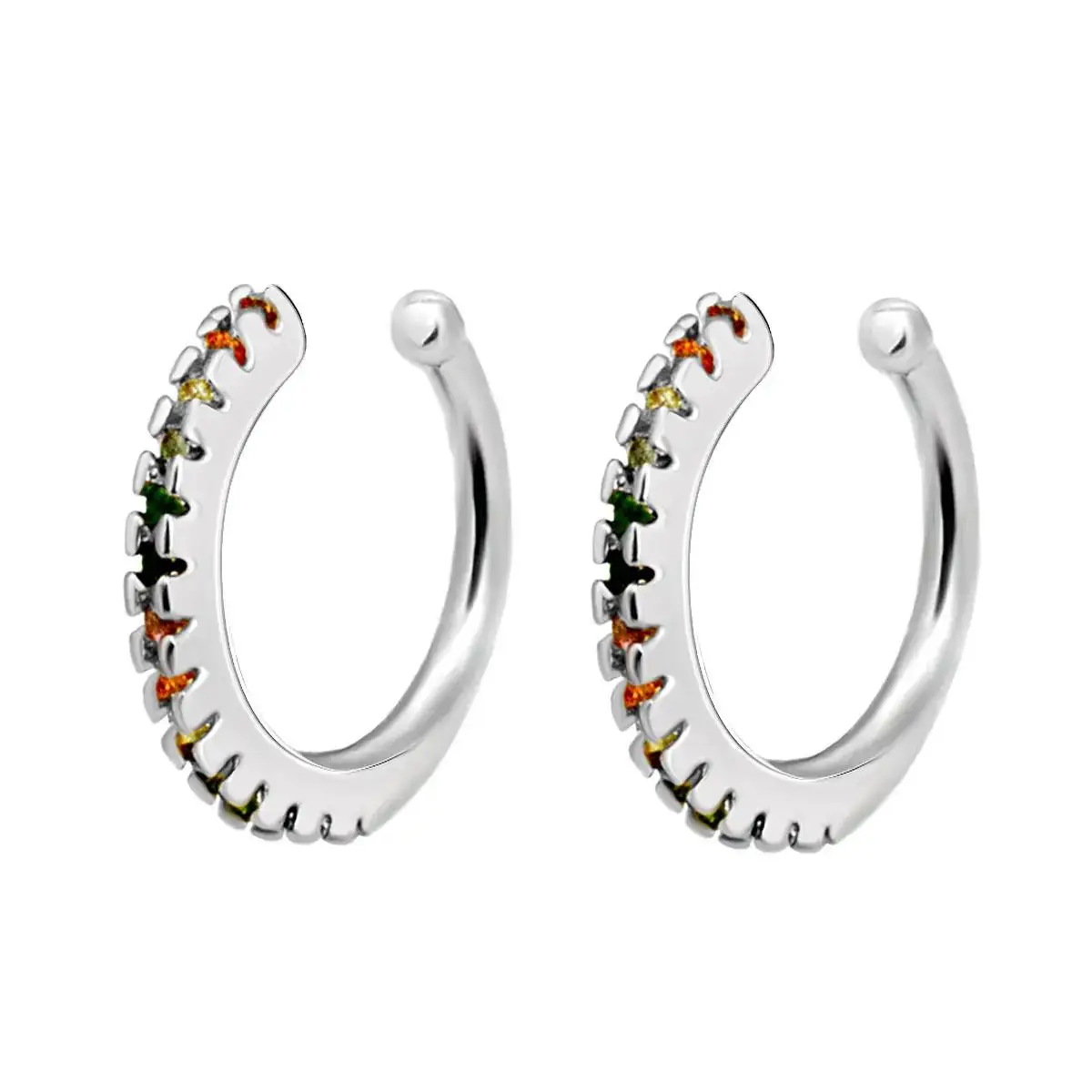 Silver Color Fashion Exquisite Zircon Ear Cuff Earring for Woman No Piercing Ear Wrap C shape Clip Earring Summer Jewelry Stack - view 4