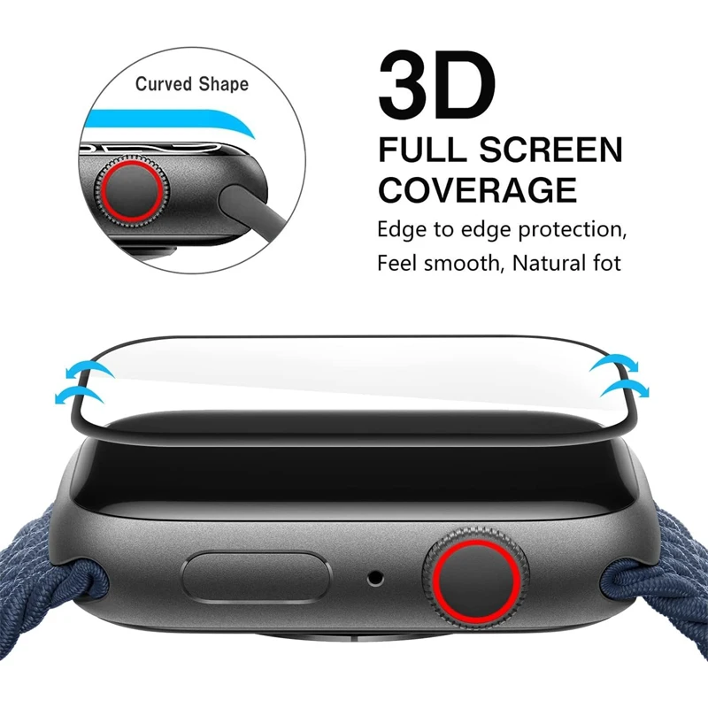 3PCS Ceramic Film for Apple Watch 9 8 7 6 SE 5 45MM 41MM 42MM 44MM 40MM 38MM Screen Protector for IWatch Ultra 49MM Not Glass