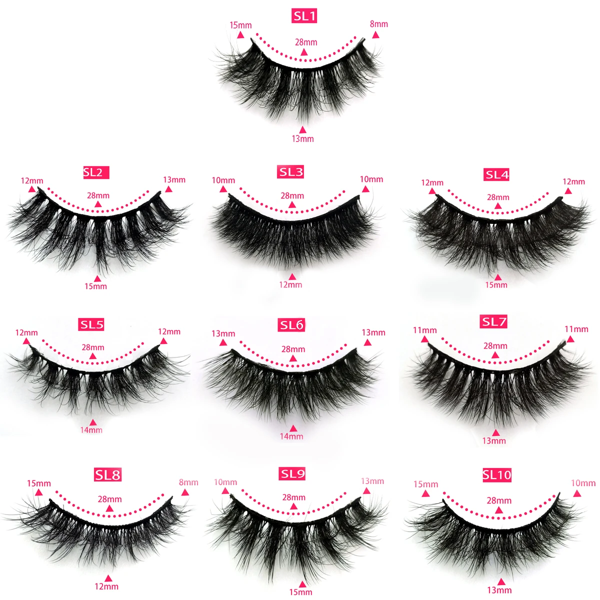 5/10/30/50/100Pcs fluffy mink eyelashes wholesale natural long 3D false mink lashes hand made fake eyelashes makeup faux cilio