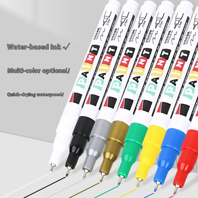 8 Color 0.7mm Ultra-fine Needle Tube Paint Pen, Strongly Covering Paint Pen, Can Be Used on Wood, Metal, Cloth Other Materials image 5