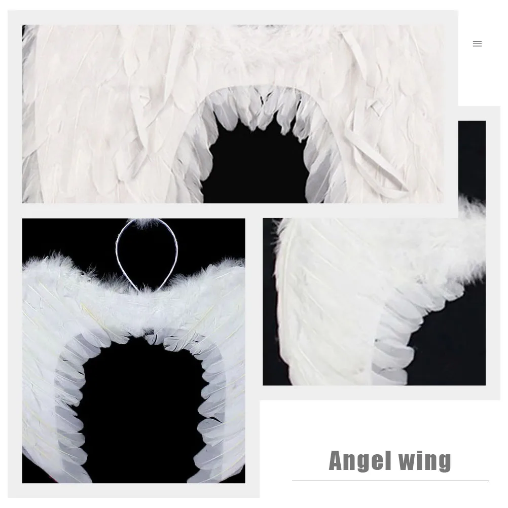 Angel Plume Wing Christmas Halloween Stage Performance Costume Kids Gift Lightweight Comfortable Elegance Decorative