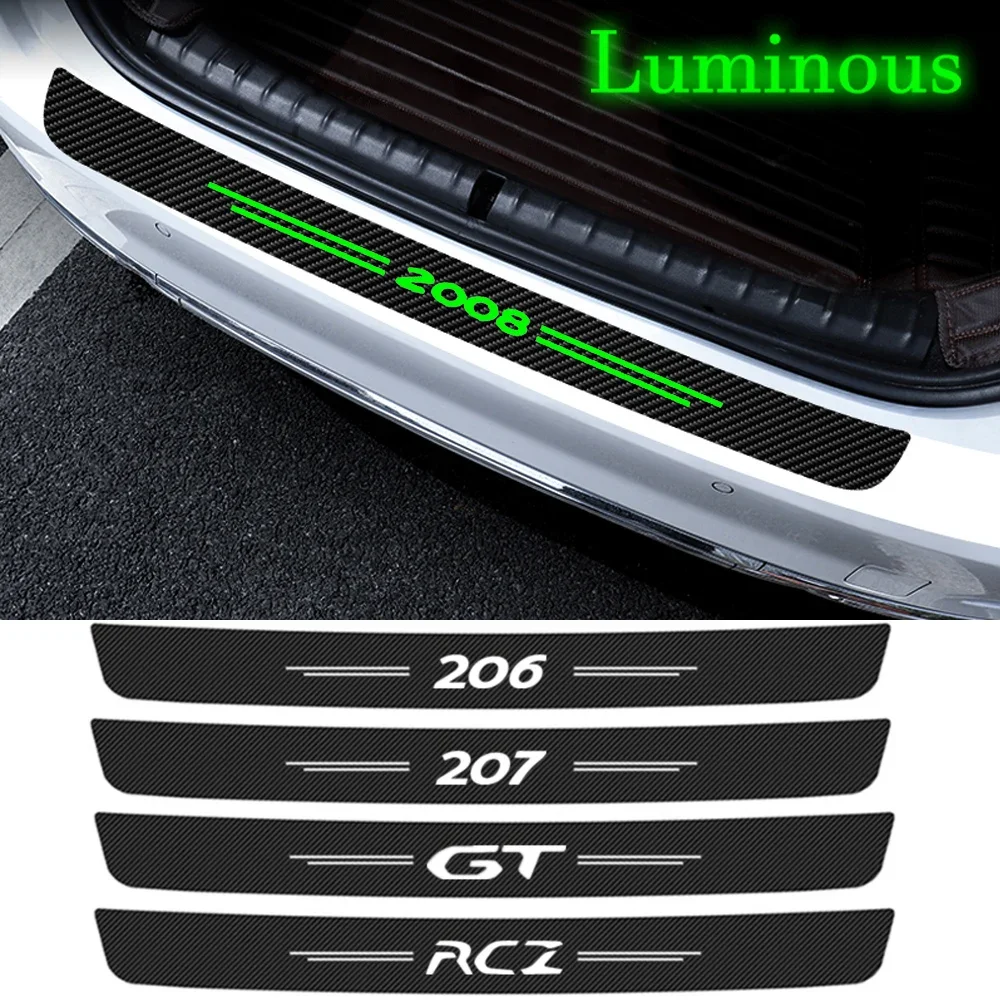 1 Stück leuchtender Auto-Heckstoßstangen-Schutzaufkleber für Peugeot 301 2008 307 107 207 3008 308 GT RCZ 208 206 407 508 106 108