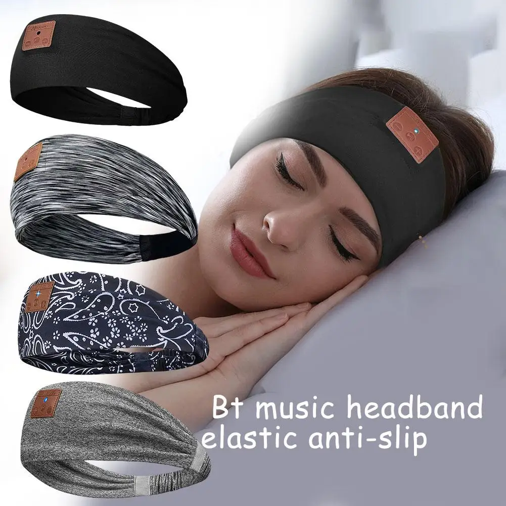 Headphones Bluetooth-compatible Sports Bandana Boho Headband Headphones HD Thin Speakers Music For Side Sleepers Calling Yoga