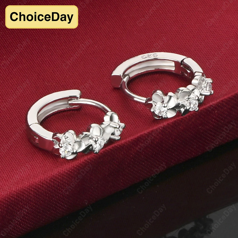 

ChoiceDay 925 Sterling Silver Exquisite Flower Earrings for Women Charm Jewelry with Gift Fashion Party
