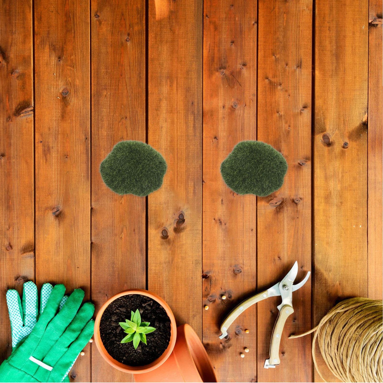 

4Pcs Decorative Artificial Moss Rocks Fade Resistant Small Plastic Landscape Rocks for Planter Holiday Garden Faux Stone