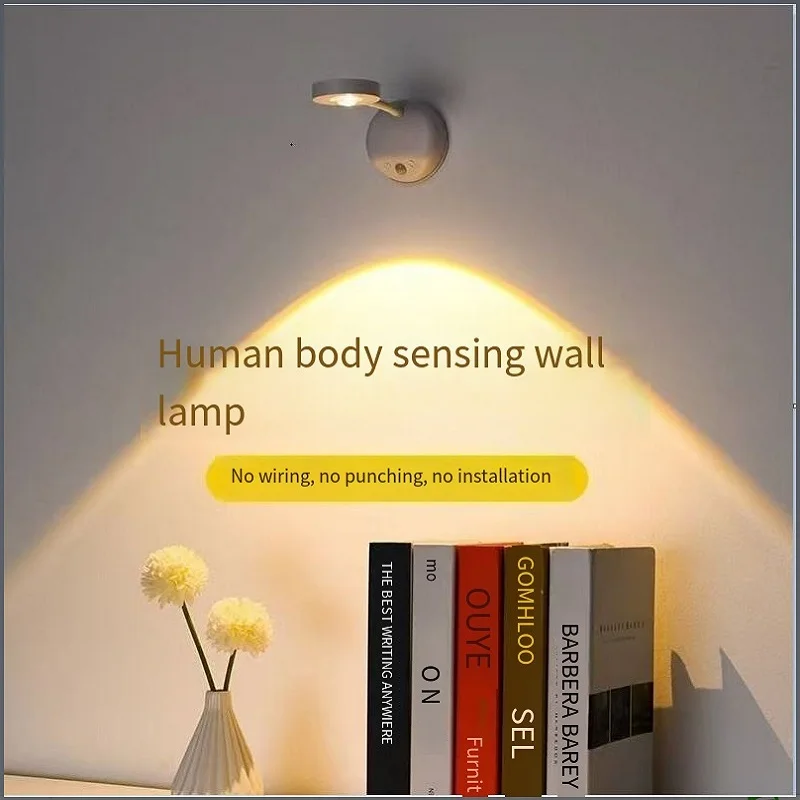 Rechargeable Induction Spot Wall Light No Wiring Wall Lamp Household Decorative Wall light Entry Door Door Plate Induction Light