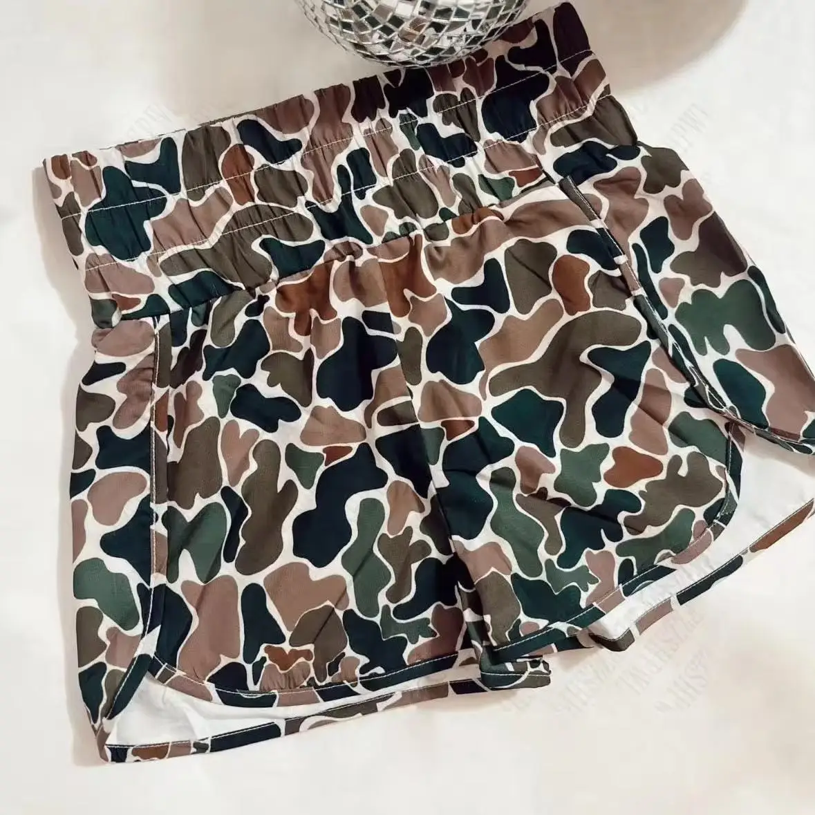 Women's Fashion International Station Shorts High Elastic Waist Digital Print Multi-color Short Pants