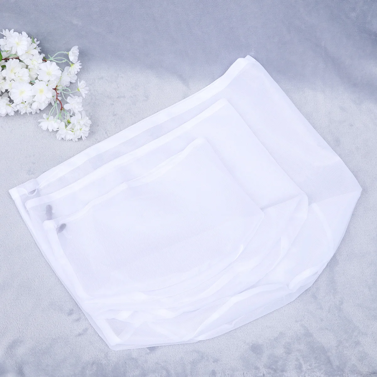

3 Pcs Laundry Bag Pouches Wet Reusable Hamper Bags Drawstring Mesh Washing Net Dedicated