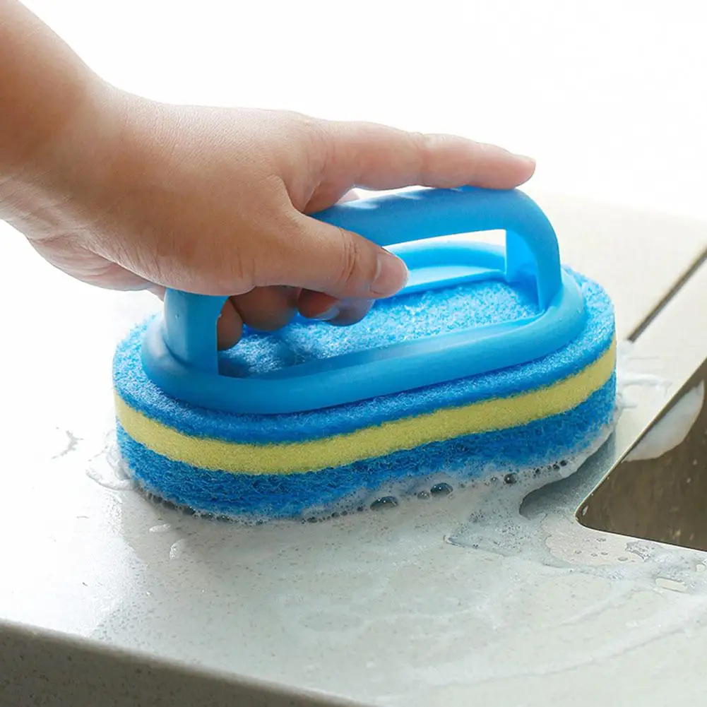 Sponge Cleaning Brush with Handle for Bathtub Tile, Kitchen Bathroom Scrub Brush Durable Household Cleaning Supplies image 6