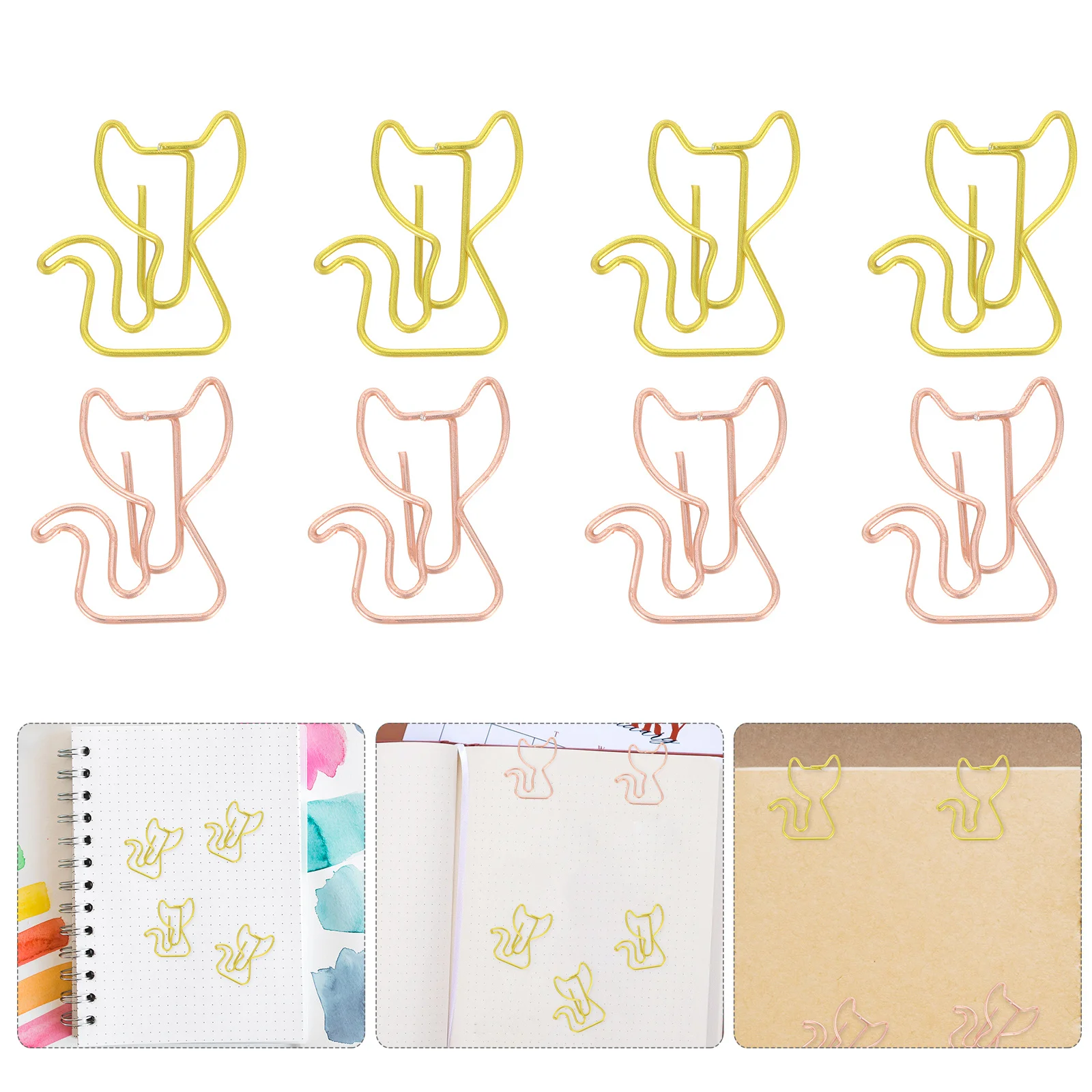 

30Pcs Cat Shaped Paper Clips Unique Design Decorative Wire Clips for Memos Photos Documents Office Home Study Tools