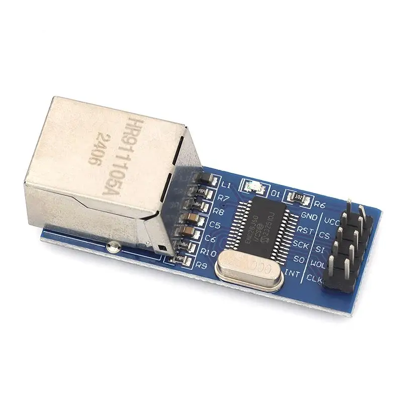 Cost-Effective ENC28J60 Ethernet Module HR911105A RJ45 Port for 51 AVR SPI PIC STM32 LPC Embedded System Development