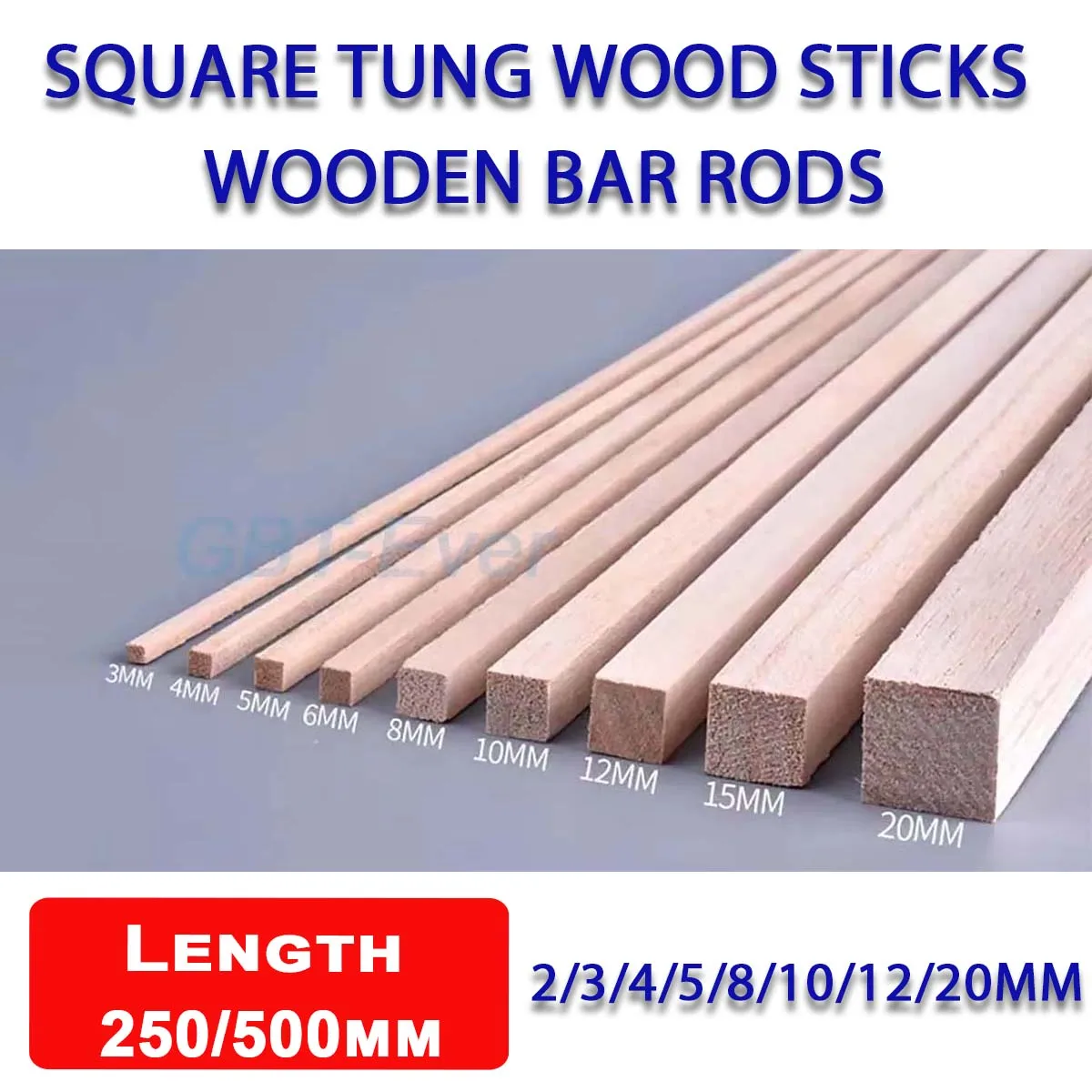 

10~50Pcs 250/500mm Long Square Tung Wood Sticks Wooden Bar 2/3/4/5/8/10/12/20mm Wooden Rods Model DIY Handmade Crafts Materials