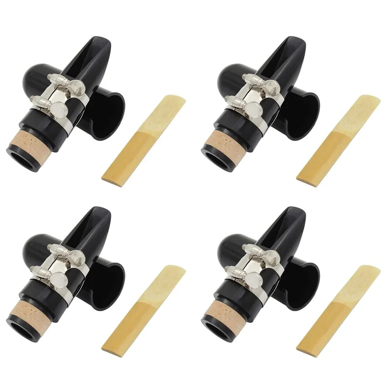 B72A 4X Mouthpiece Kit, Includes Ligature+Clarinet Reed 2.5+Black Clarinet Mouthpiece Plastic Cap
