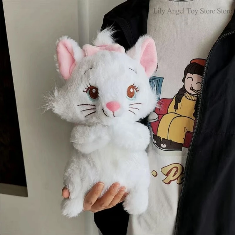 Juguete de peluche de Disney para niña, muñeco de dibujos animados de Los Aristogatos, Cara de dormir, lazo de Marie, animales de peluche suaves, Kawaii