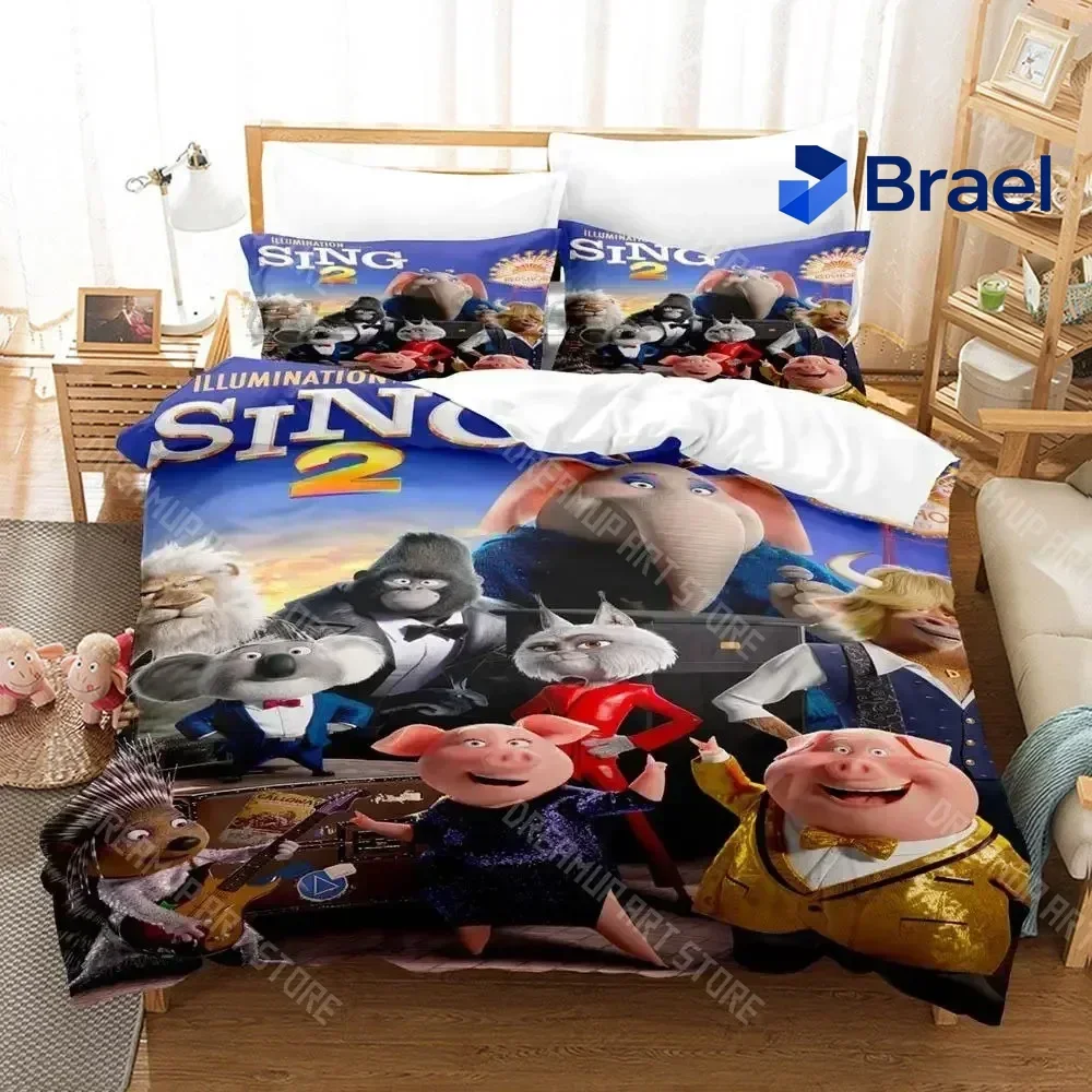 Exquisite 3D Print Sing 2 Bedding Set Single Twin Full Queen King Size Bed Set Aldult Kid Bedroom Duvetcover Sets
