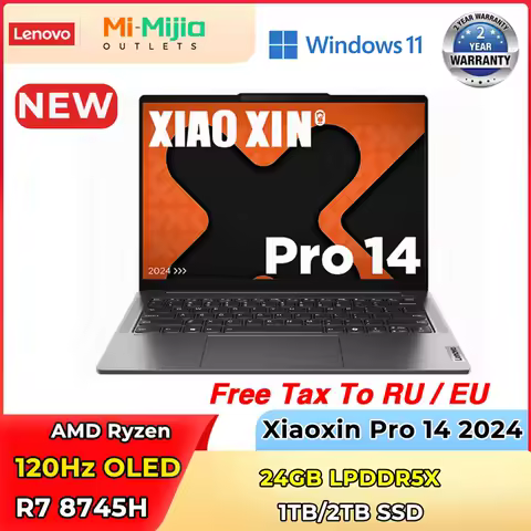 2024 Lenovo Xiaoxin Pro 14 Laptop AMD R7 8745H 24GB 1T/2T SSD 2.8K 120Hz Notebook Lightweight Laptop
