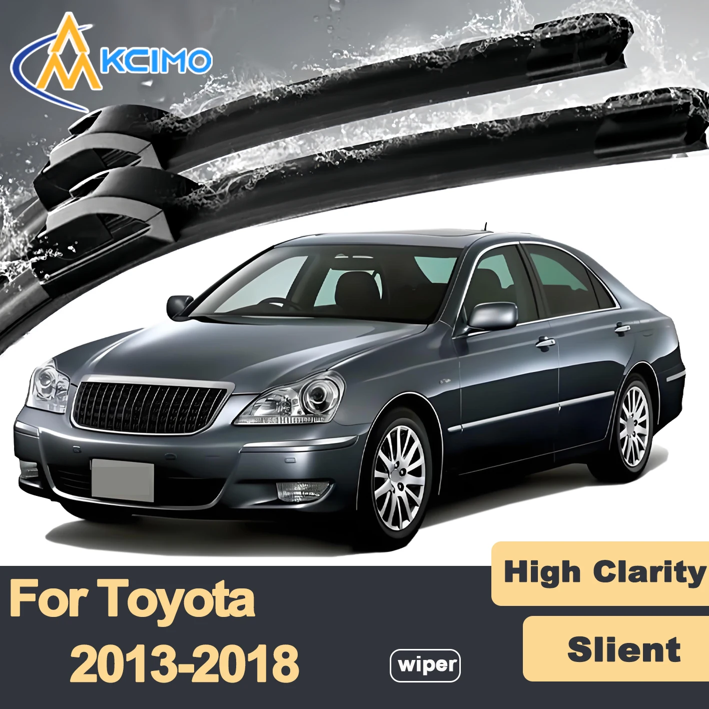 

Premium Rubber Durable Silent Windshield Wiper Blades 2pcs for Toyota Crown Majesta S210 2013-2018 Front Wiper Blades Set