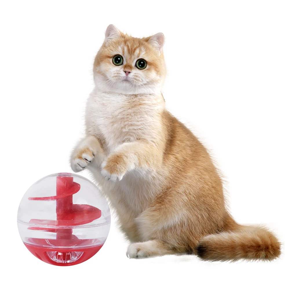 Cat Treat Ball Dispenser Cat Food Balls Slow Feeder Adjustable Leakage Mouth Meal Dispenser For Interactive Training Cat Toys