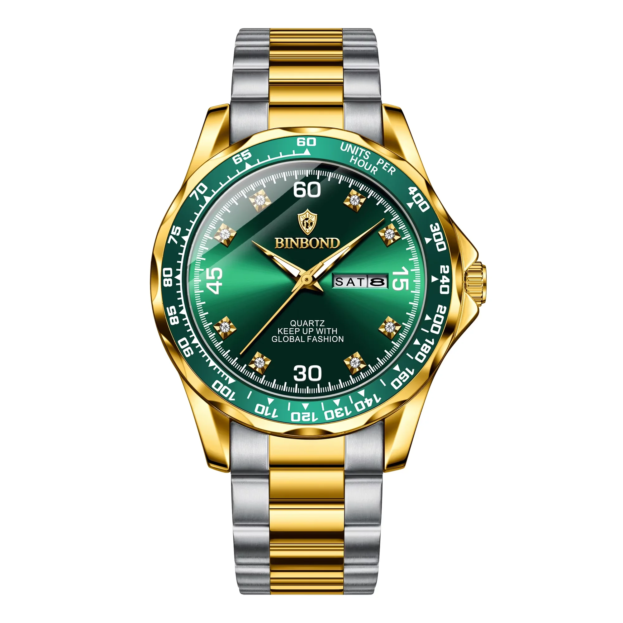 BINBOND Business Luxury Quartz Wristwatches For Men Sturdy Precise Luminous Waterproof Week Display Auto Men's Watch Reloj+Box
