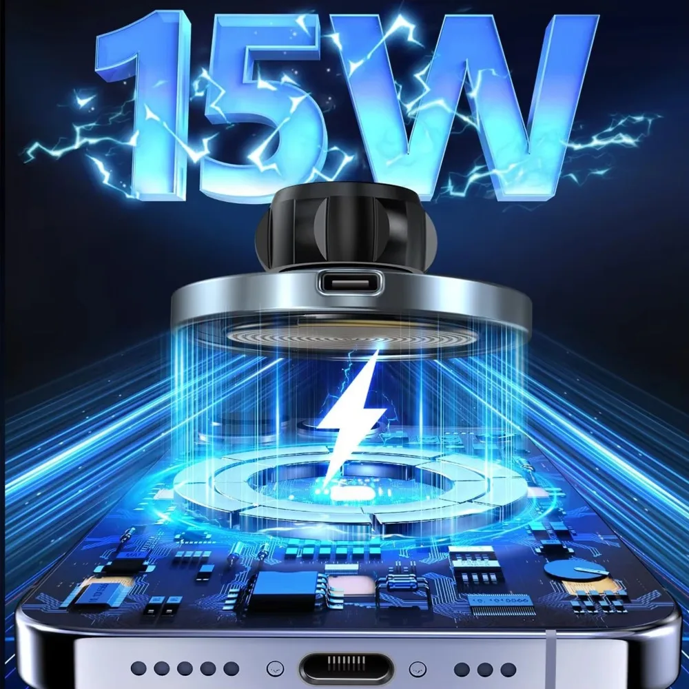 2025 المغناطيسي اللاسلكية سيارة مهايئ شاحن الهاتف 15 واط الهواء تنفيس حامل هاتف السيارة آيفون 16 15 14 13 برو ماكس زائد 12 سامسونج #4