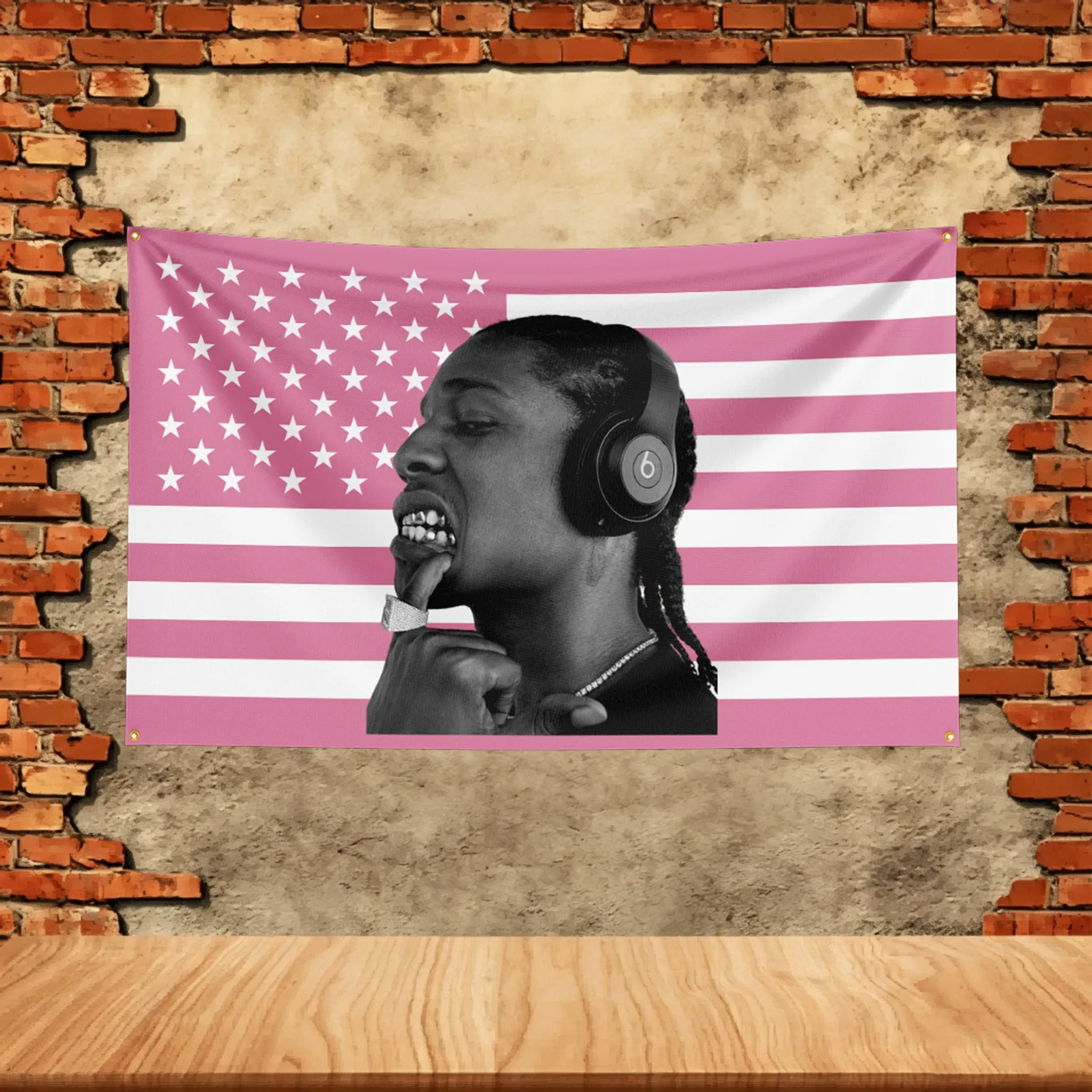 Rapper Singer Flag  for Travis Scott Fans Banner HD Printed Polyester Garage Bedroom Living Room Dorm Wall Decor Tapestry