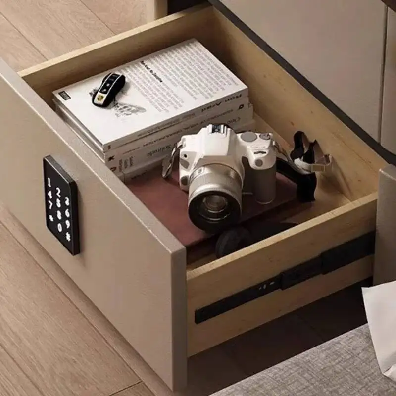 جانب طاولة ذكي بجانب السرير مع قفل مجمع، خزانة طاولة فاخرة بجانب السرير، خزانة، منضدة، أثاث غرفة النوم المنزلية