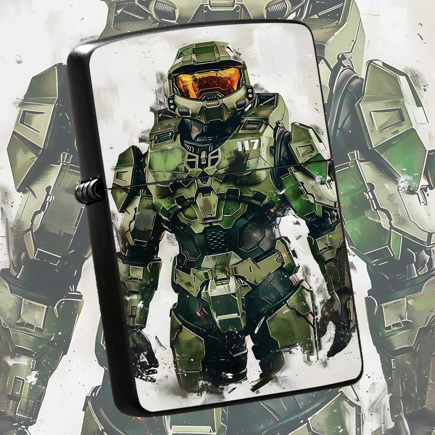Creative Master Chief Themed Portable Igniter Popular Game Ip Derivative Performer For Outdoor Camping Gathering Daily Use Exquisite Practical Holiday Gift For Game Lovers Collectible Souvenir Interesting And Humorous Lighters